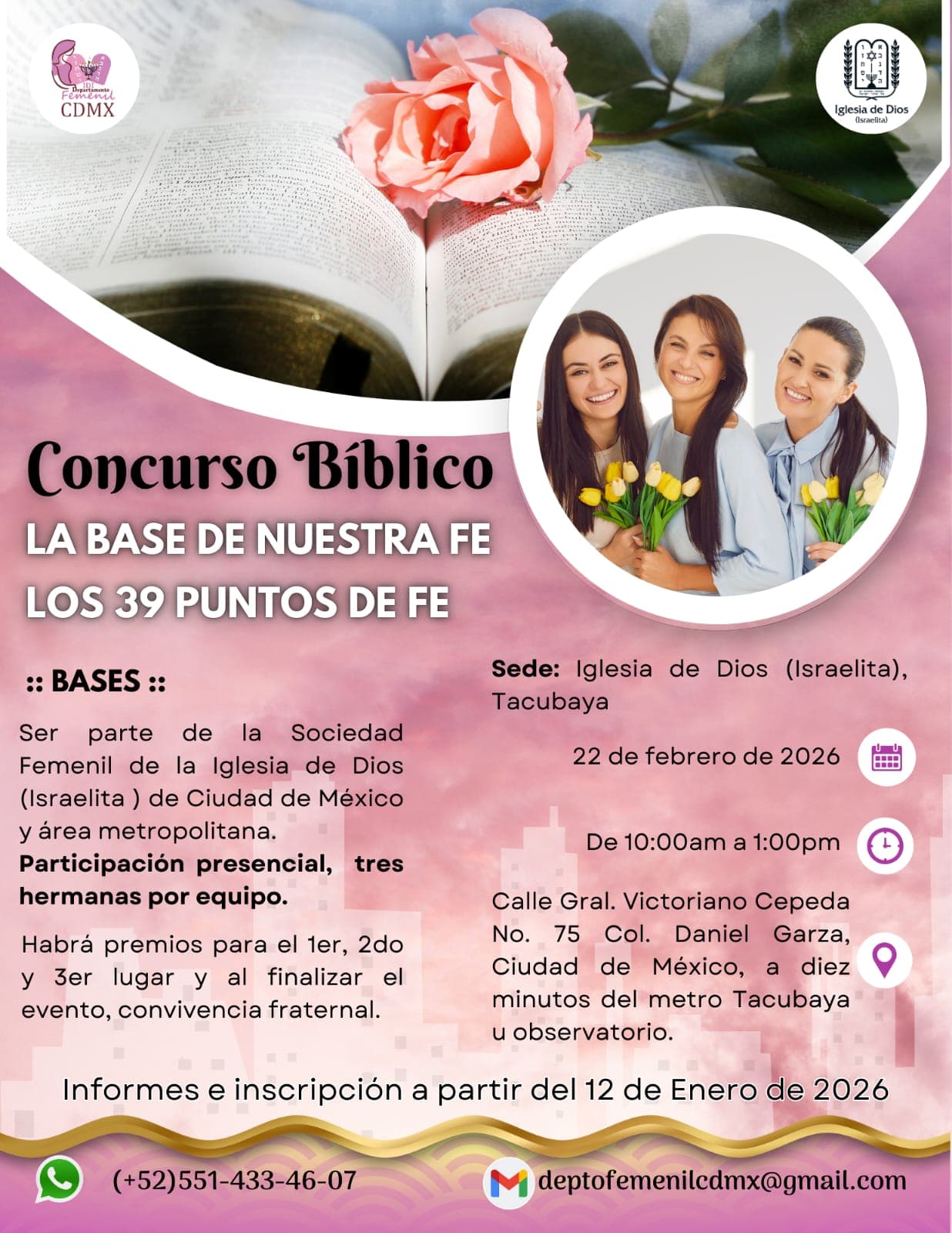 CONCURSO BIBLICO FEMENIL INTERNACIONAL "LA BASE DE NUESTRA FE®